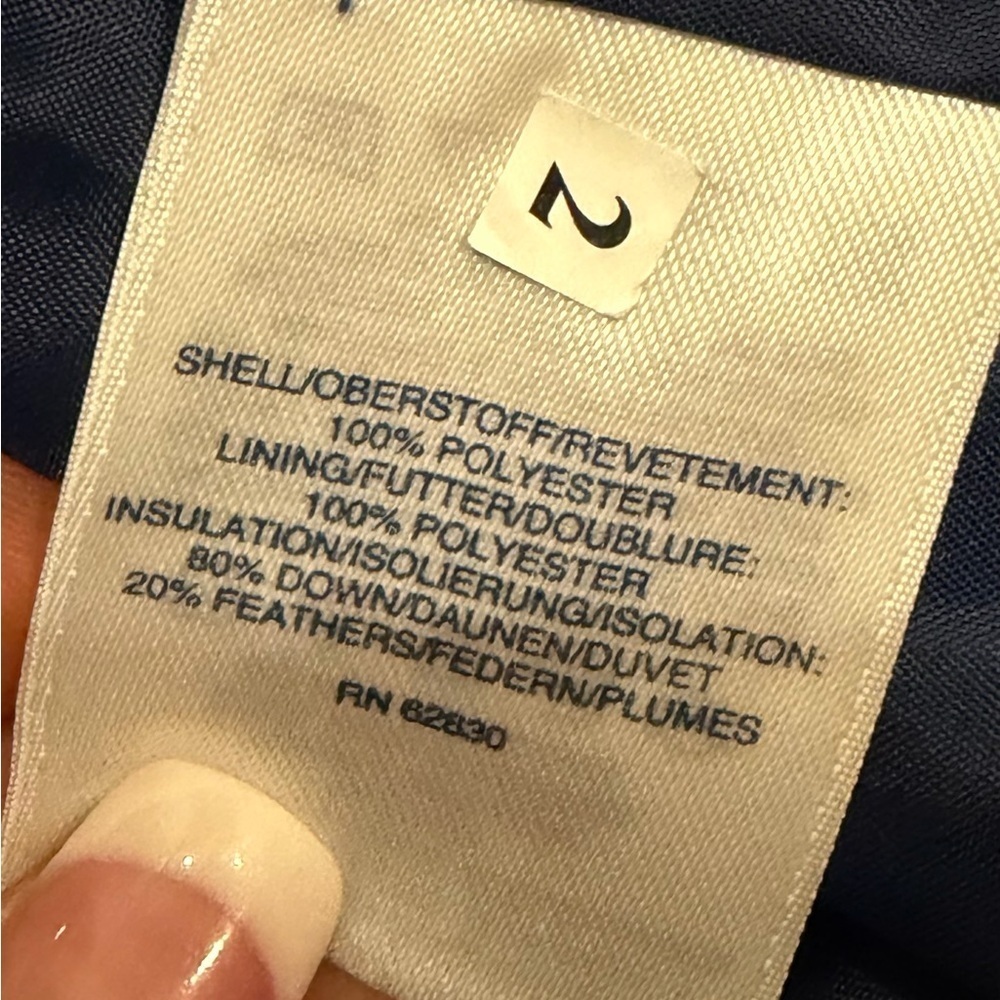 Lands End Down Feather Women’s Puffer Vest Navy Sz S 6-8 Rn62830 Full Zip - Picture 8 of 8